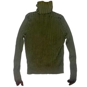 Green Zara Long-sleeve Turtle Neck Top